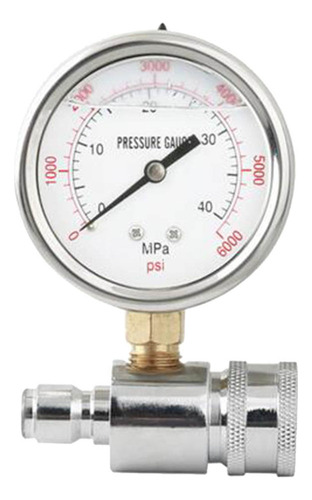 Manómetro Portátil De Doble 0-6000psi Con Rápida De 3/8