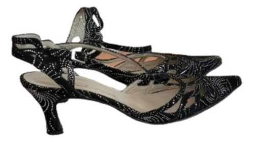 Zapato De Fiesta En Cuero Con Brillos (Usado)
