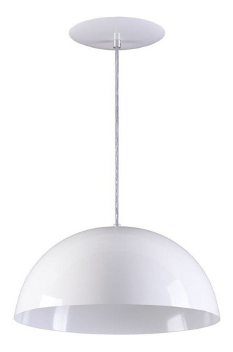 Luminária gaiola led de teto Rei da Iluminação Meia Lua 34 cor branco-texturado/branco 110V/220V