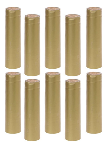 100 Pzas Cápsulas De Botella Termorretráctil 30 Mm De Oro
