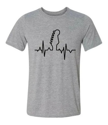 Camiseta Masculina Com Estampa Batimentos Guitarra