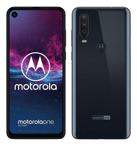 Motorola One Action Dual SIM 128 GB denim blue 4 GB RAM - Aceitável (Recondicionado)