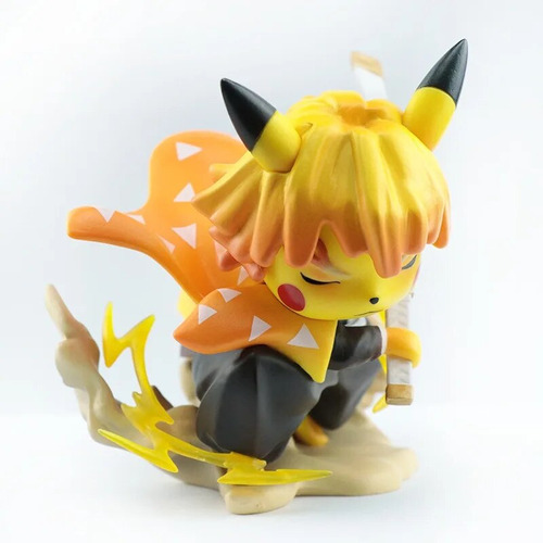Figura De Acción De Pikachu As Agatsuma Zenitsu Demon Slayer