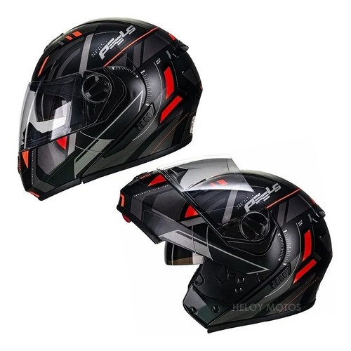 Capacete Peels Preto Vermelho Escamoteável Para Scooter Pcx