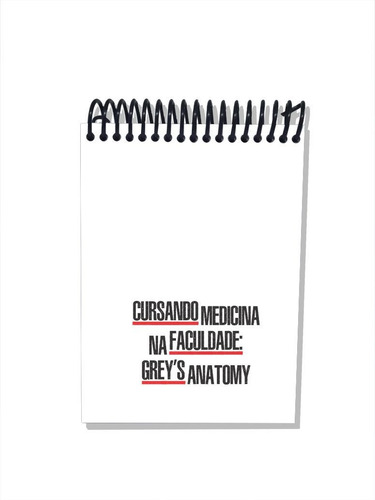 Imagem 2 de 2 de Caderneta Medicina Greys Anatomy Graduação Curso Estaciando