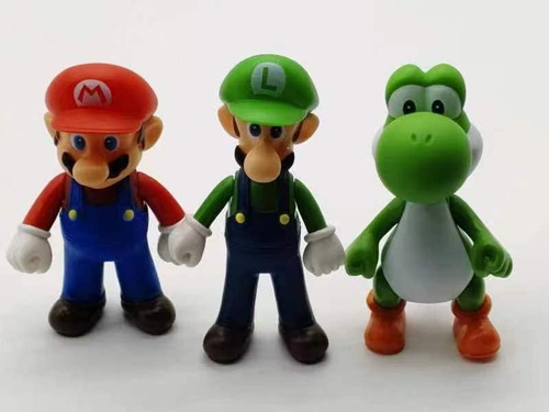 3 Piezas Super Mario Bros Luigi Mario Yoshi - Figuras De Ac