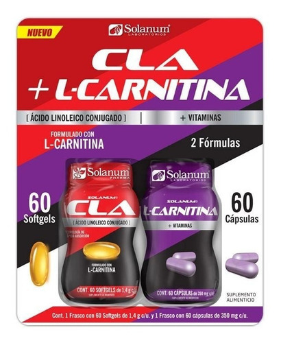 Solanum Cla + L-carnitina Twopack - Ácido Linoléico - 120 Caps - Sin sabor