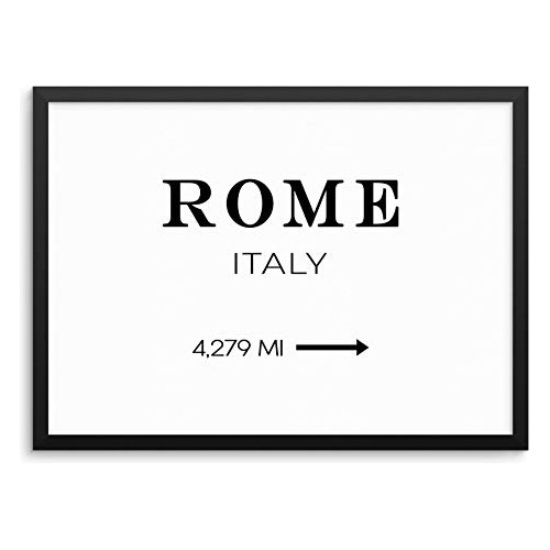 Póster De Arte De Pared De Roma, Italia, Distancia Mil...