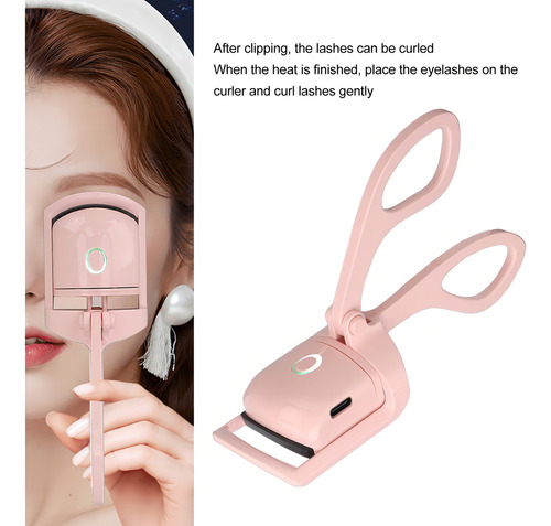 Rizador De Pestañas Eléctrico De Larga Duración Carga Usb Color Rosa
