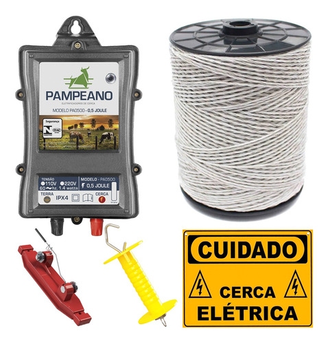 Aparelho P Cerca Elétrica Rural + Kit Completo Acessorios