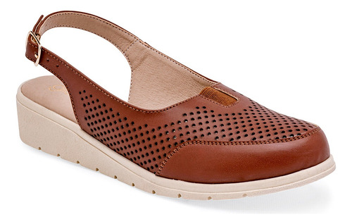 Zapatillas Huaraches Cerrados Confort Blanco Y Camel 22 A 26