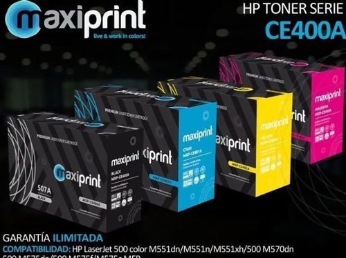 Toner Ce400a Ce401a 402a Ce403a Maxiprint 507a 100% Garantia