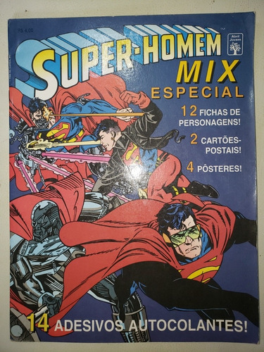 Super Homem Mix Especial Com Posters Adesivos 1994