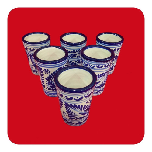 Imagen 8 de 8 de Set 60 Tequileros De Talavera Poblana Tradicional Tql