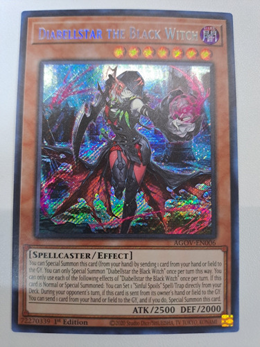 Diabellstar The Black Witch Agov-en006 Secret Rare Yugioh 