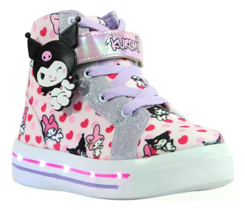 Tenis Kuromi Melody Niñas Led Luces Hello Kitty Botas Comodo