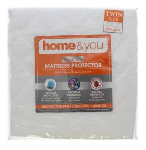 Protector Para Colchón Twin De 99 X 190.5 Cm Blanco