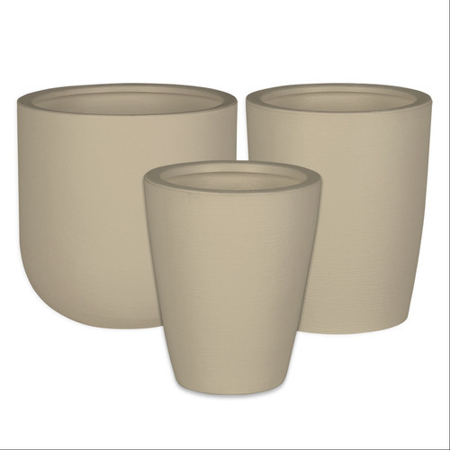 Kit 3 Vasos Planta Variados Polietileno Varanda Jardim Cd14 Cor Bege