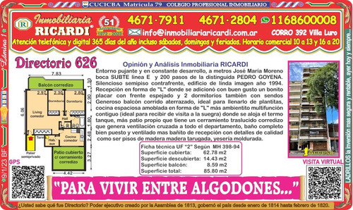 Para Vivir Entre Algodones Balcon Corrido + Patio + Hab Aux