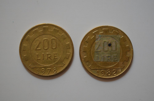 Moneda Italia 200 Lire Año 1978 1982 (Usado)