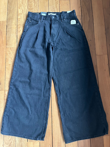 Jean Levis Mujer Baggy Dad Wide Leg Negro 29x30 (Usado)