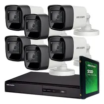 Comprar Kit Seguridad Hikvision Full Hd Dvr 8 + Disco 1 Tb Instalado + 6 Camaras 2mp 1080p Exterior Infrarrojas + Ip M3k