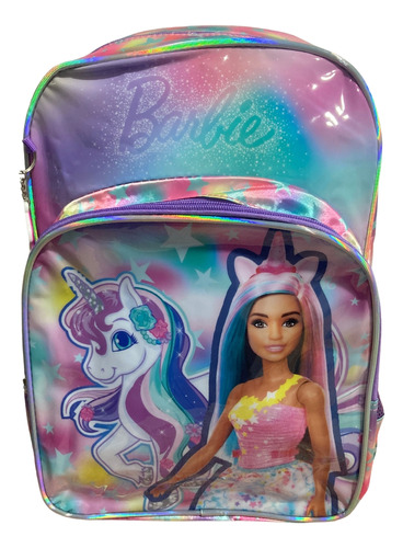 Mochila De Costas Escolar Barbie Unicórnio Lilás - Luxcel