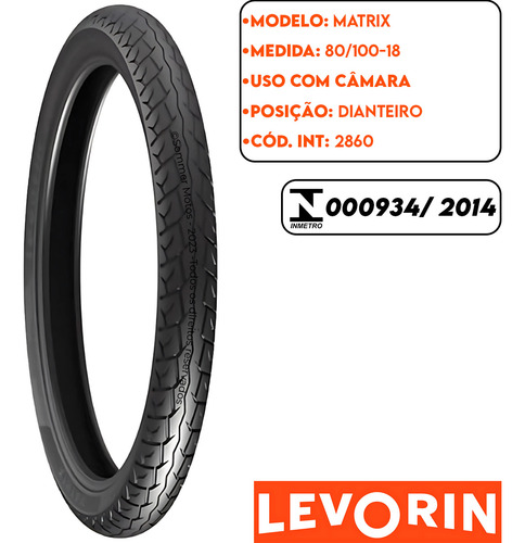 Par Pneu Ml/turuna/cg 125 80-100-18 +90-90-18 Matrix Levorin