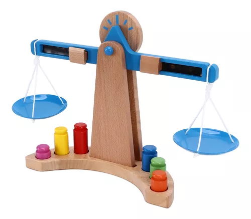 NUOBESTY Balanza de Madera Juguete Experimento Científico DIY Escala de Enseñanza de Madera en Clase Ensamblar Juego de Equilibrio Juguete para Niños 