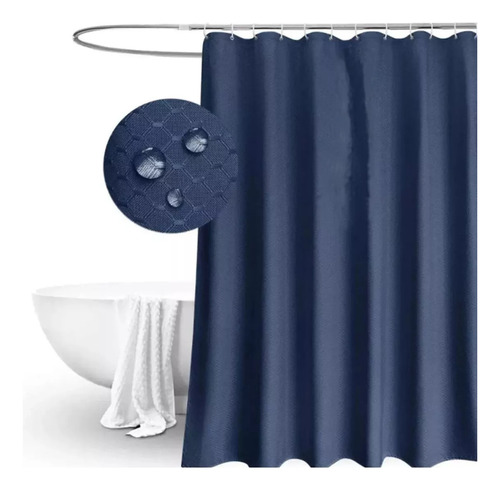 Cortina De Baño Impermeable De 180x180 Cm + 12 Ganchos