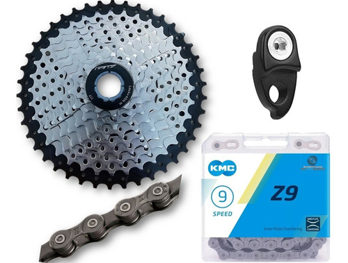 Combo Cassette Pacha Gw 9v 11-42 Cadena Kmc Z9 9 Velocidades