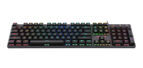Imagen 2 de 5 de Teclado gamer Redragon Shrapnel K589RGB QWERTY Outemu Blue LP español latinoamérica color negro con luz RGB