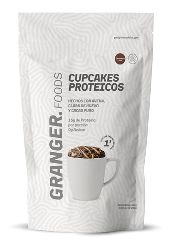 Cupcake Proteicos Granger 360g Chocolate Proteina Cacao Puro