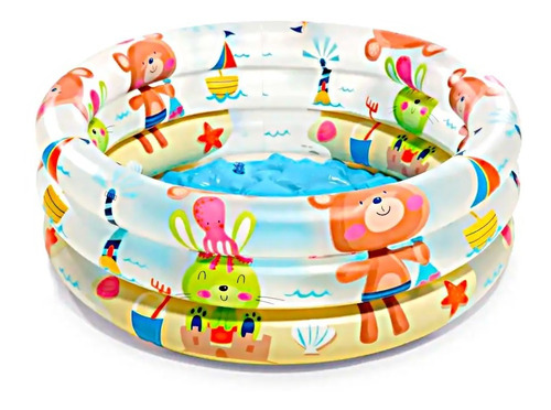  Piscina Bañera Inflable Intex Osos Bebes 61cm Acolchada 