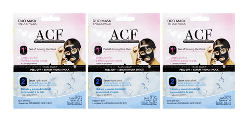 Acf Duo X3 Máscara Facial Carbón Peel Off + Serum Hidratante