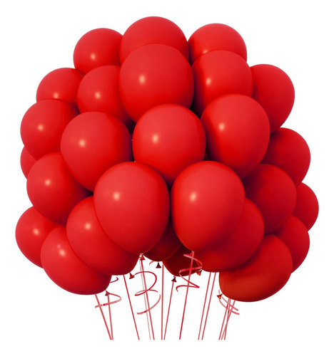 Globos Color Rojo 100 Unidades Tamaño 25 Cm