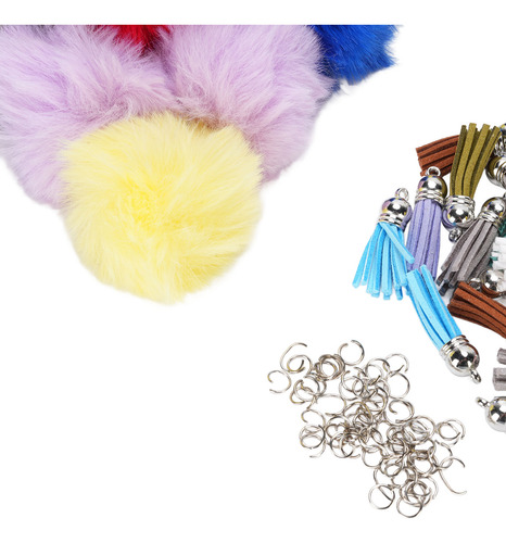 Llaveros Puff Ball Multicolores, Juego De 30 Accesorios Para