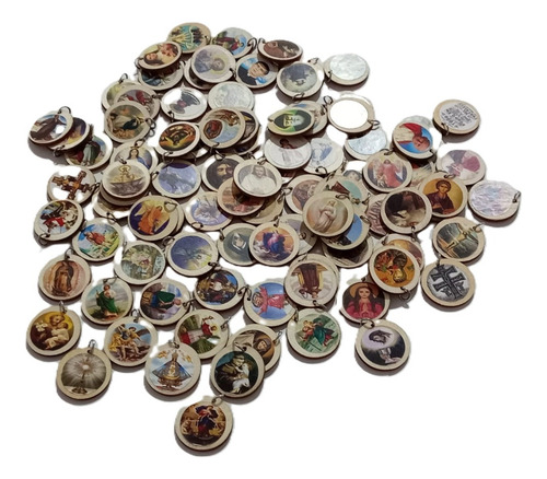 25 Dijes Circulo Medallas De Los Santos A Elegir (m4)