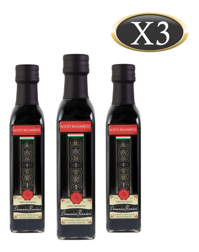 Imagen 1 de 8 de Aceto Balsámico Domenico Ranieri Botella 250 Ml X 3 U
