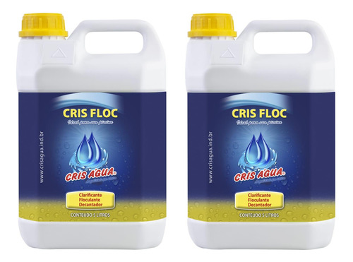 Kit 2 Crisfloc Clarificante 5 Litros Cris Água Para Piscina