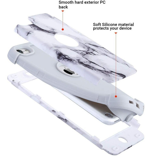 Ulak - Carcasa Para iPod Touch 7 (mármol, iPod Touch 6, Resi