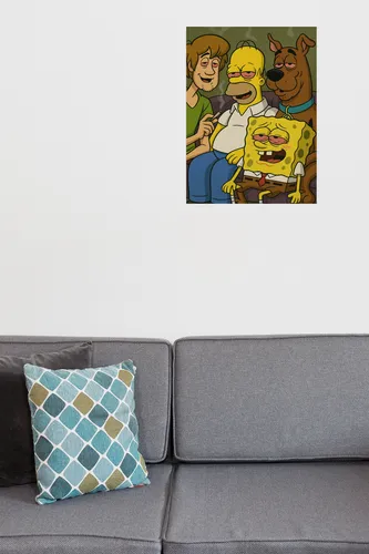 Cuadro Moderno Mural Con Personajes Icónicos De Dibujos Anim Full Hd