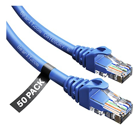 Cable Ethernet Cat6 1ft - Flexible Y Suave - 50-pack - Azul