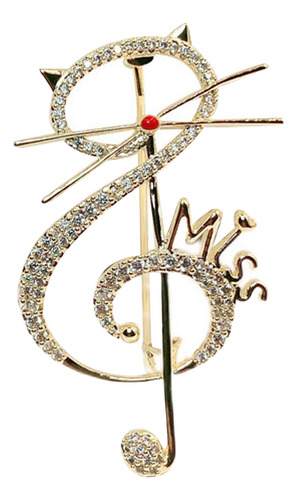 Broche Con Forma De Broche Para Mujer, Con Notas Musicales,