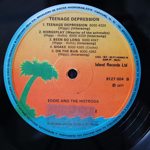 Imagem 4 de 4 de Lp Vinil Vg+ Eddie And The Hot Rods Teenage Depression Br 76