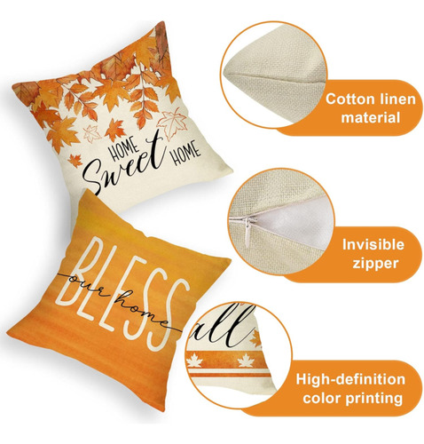 Fall Maple Leaf Decorative Throw Pillow Covers 18 X 18 S Cci