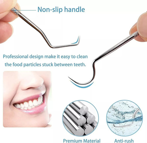 Sh Juego De Palillos De Dientes De Acero Inoxidable Con