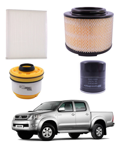 Filtro Aire+polen+aceite+petrol Toyota Hilux 2.5 2006 2011