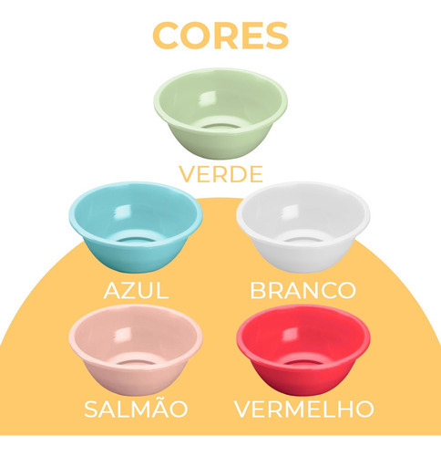 Tigela Redonda Saladeira Colorida Com 8,5 Litros Multiuso