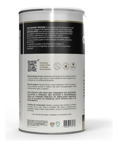 Colagentek Protein Morango 460g Vitafor Morango